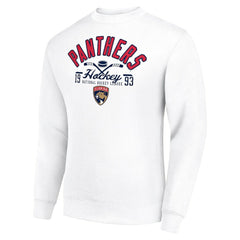 Florida Panthers Starter Stick And Puck Logo Fleece Pullover Sweatshirt White