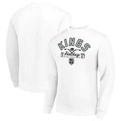 Los Angeles Kings Starter Stick And Puck Logo Fleece Pullover Sweatshirt White