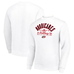 Carolina Hurricanes Starter Stick And Puck Logo Fleece Pullover Sweatshirt White