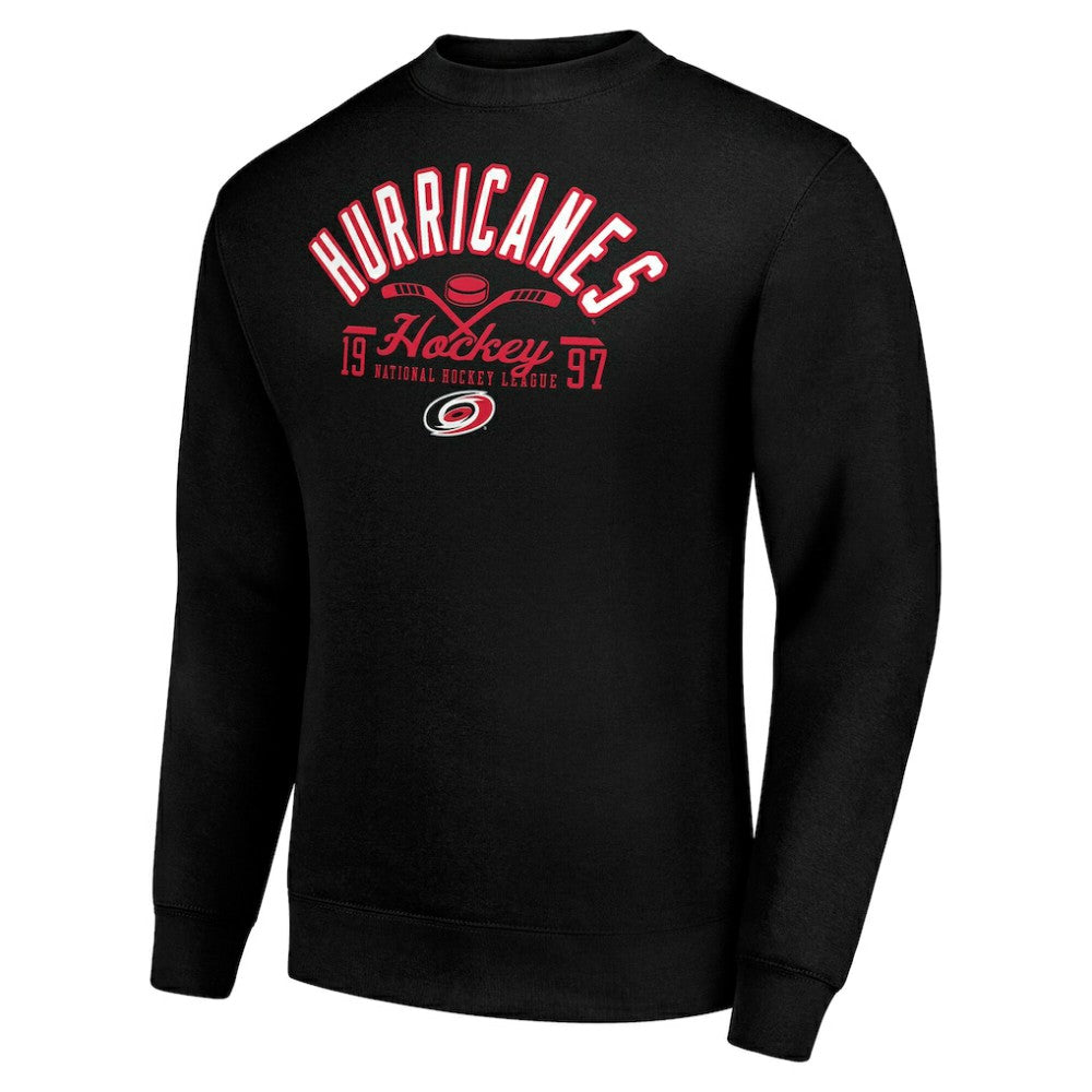 Carolina Hurricanes Starter Stick And Puck Logo Fleece Pullover Sweatshirt Black
