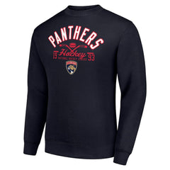 Florida Panthers Starter Stick And Puck Logo Fleece Pullover Sweatshirt Navy