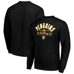 Pittsburgh Penguins Starter Stick And Puck Logo Fleece Pullover Sweatshirt Black