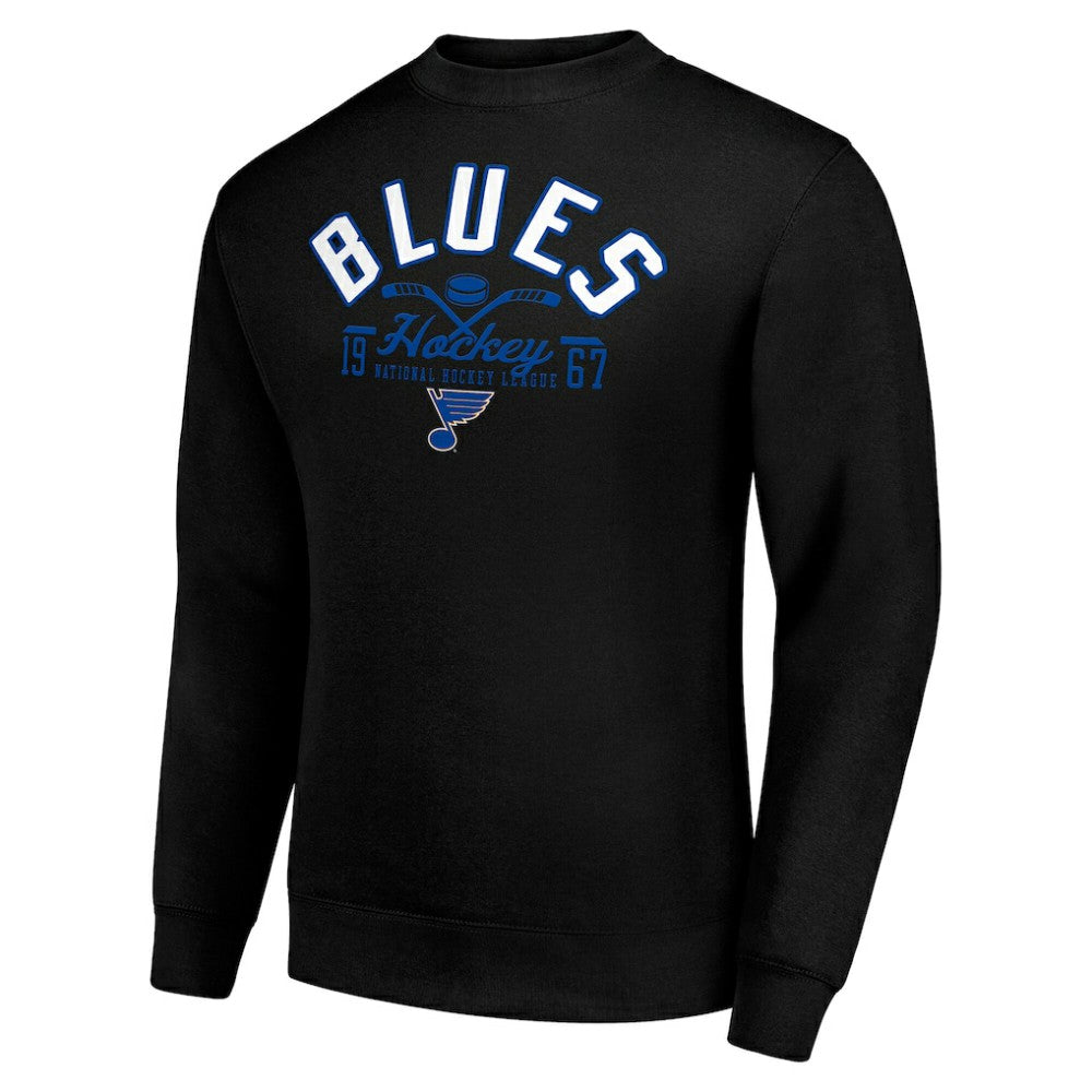 St. Louis Blues Starter Stick And Puck Logo Fleece Pullover Sweatshirt Black