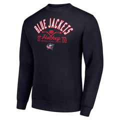 Columbus Blue Jackets Starter Stick And Puck Logo Fleece Pullover Sweatshirt Navy