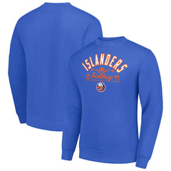 New York Islanders Starter Stick And Puck Logo Fleece Pullover Sweatshirt Royal