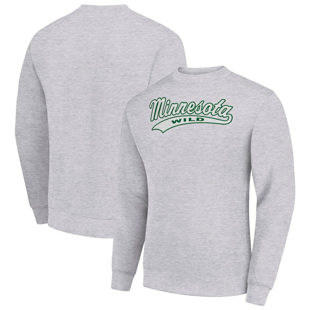 Minnesota Wild Starter  Tailsweep City Pullover Sweatshirt Heather Gray