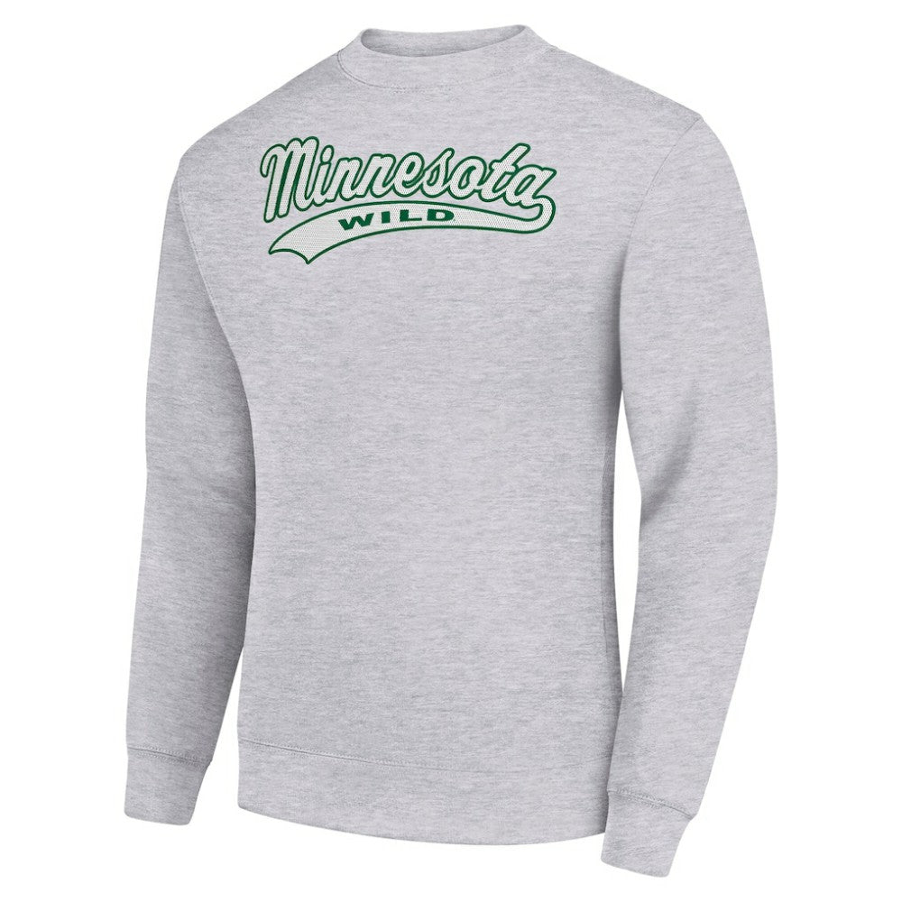 Minnesota Wild Starter  Tailsweep City Pullover Sweatshirt Heather Gray