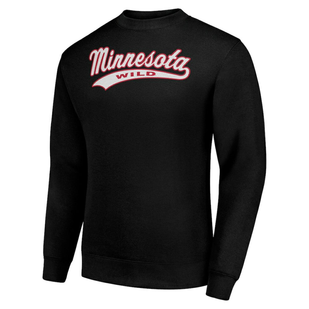 Minnesota Wild Starter  Tailsweep City Pullover Sweatshirt Black