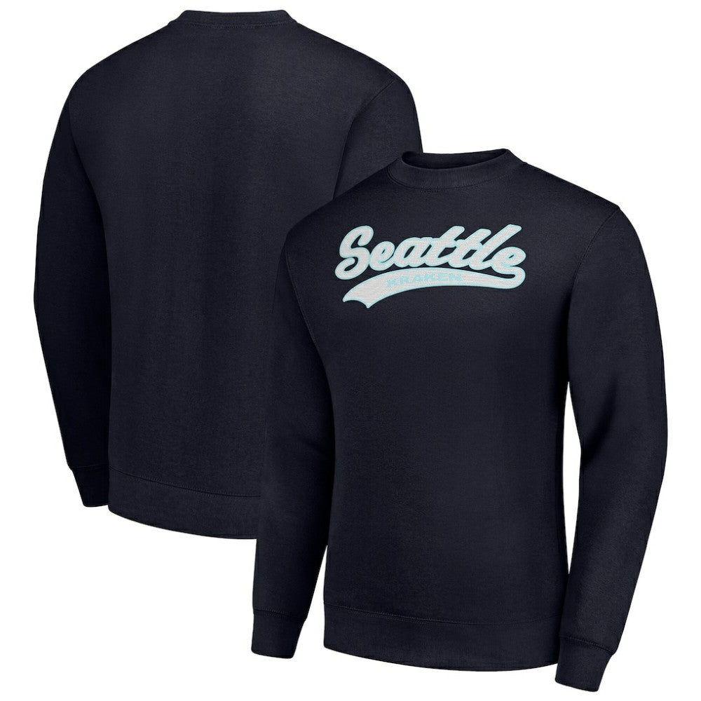Seattle Kraken Starter  Tailsweep City Pullover Sweatshirt Navy