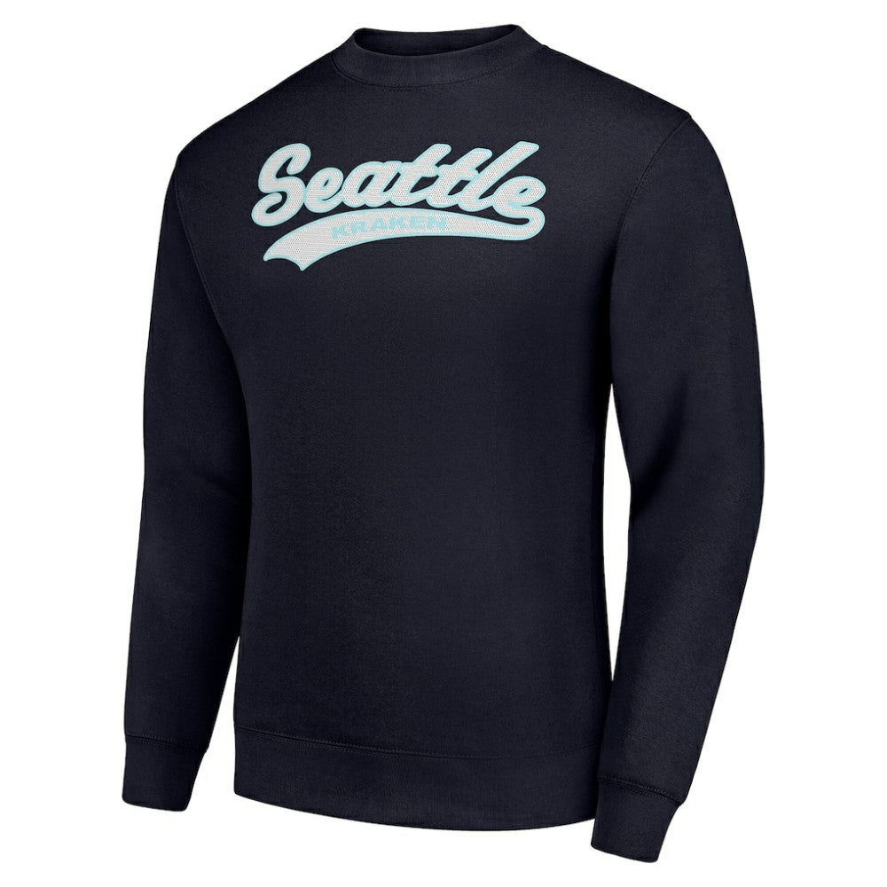 Seattle Kraken Starter  Tailsweep City Pullover Sweatshirt Navy