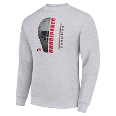 Carolina Hurricanes Starter  Half Helmet Team Logo Pullover Sweatshirt Heather Gray
