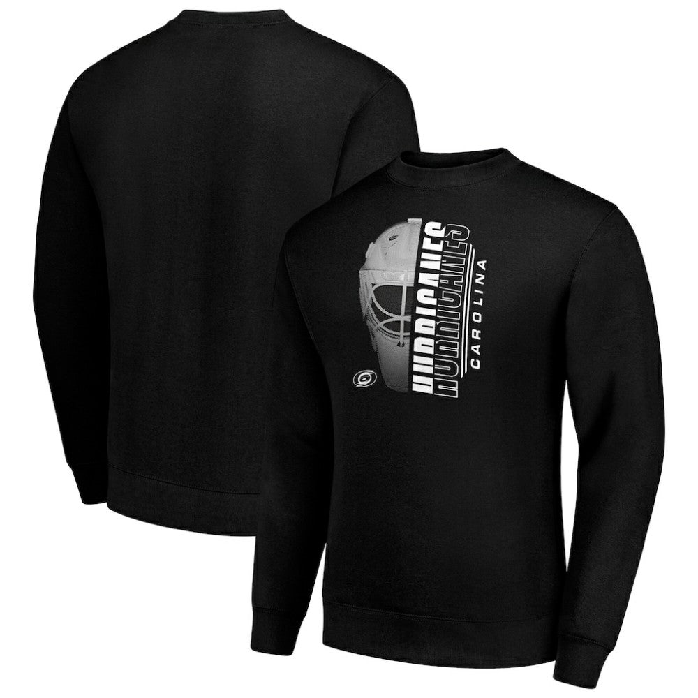 Carolina Hurricanes Starter  Half Helmet Team Logo Pullover Sweatshirt Black