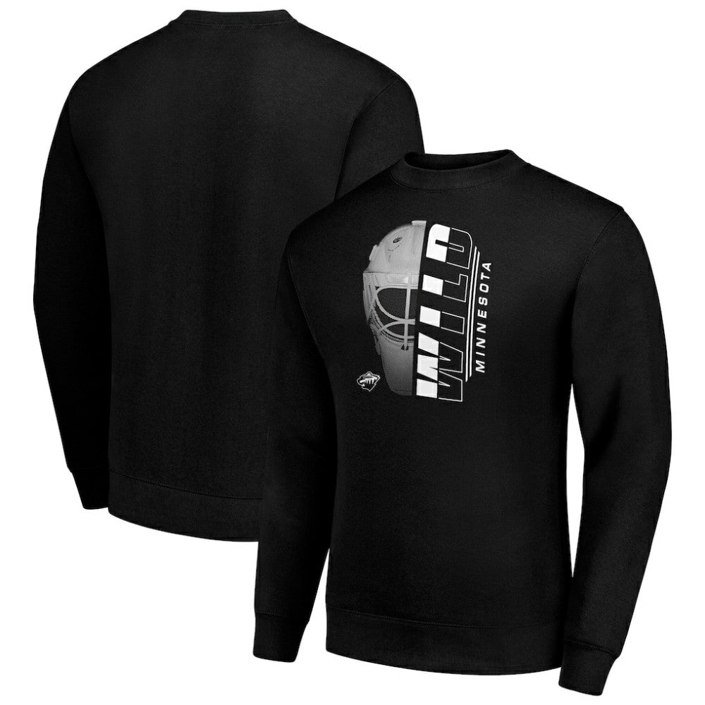 Minnesota Wild Starter  Half Helmet Team Logo Pullover Sweatshirt Black