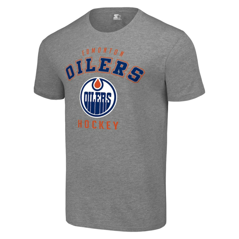 Edmonton Oilers Starter Logo T-Shirt Heather Gray