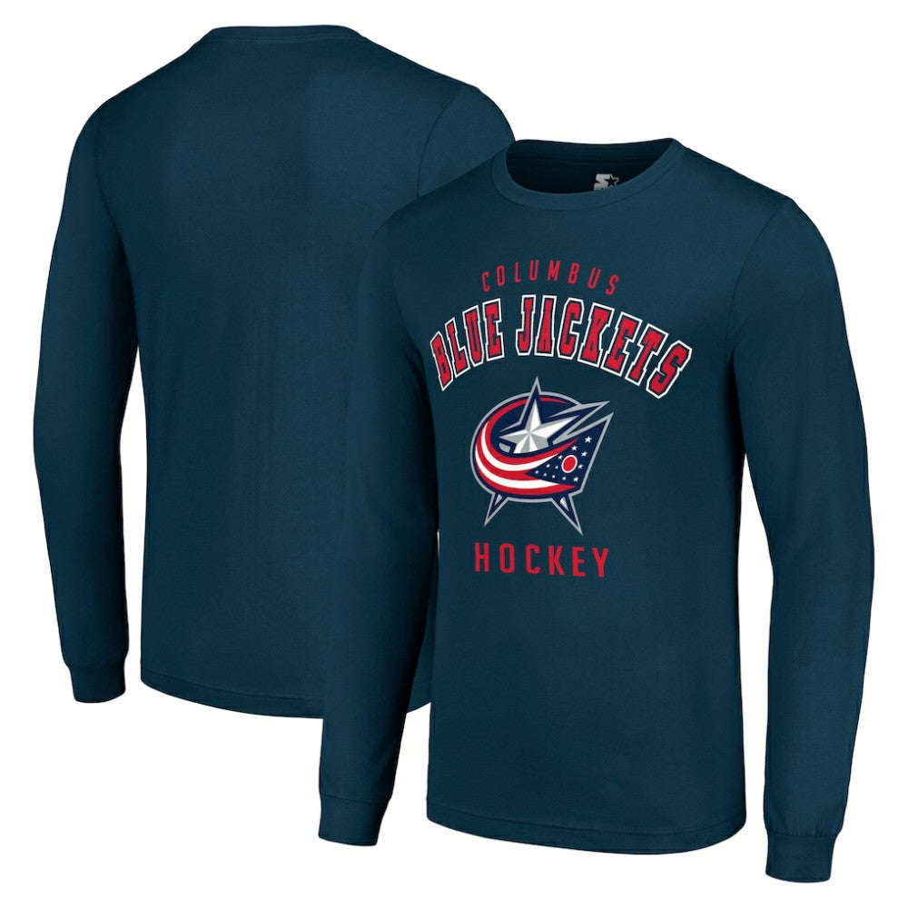 Columbus Blue Jackets Starter Logo Long Sleeve T-Shirt Navy