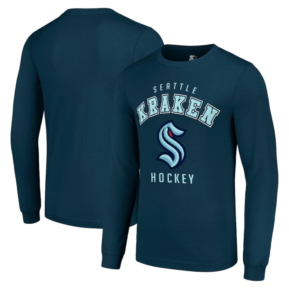 Seattle Kraken Starter Logo Long Sleeve T-Shirt Navy