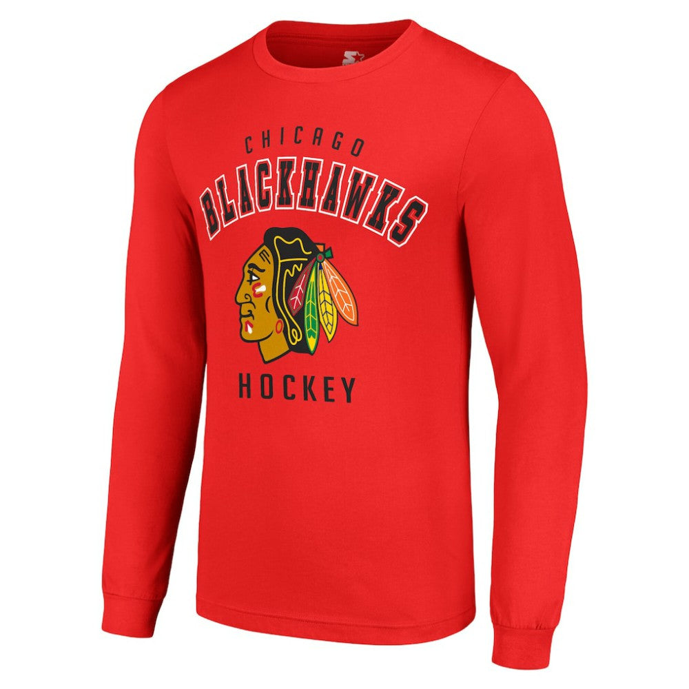 Chicago Blackhawks Starter Logo Long Sleeve T-Shirt Red