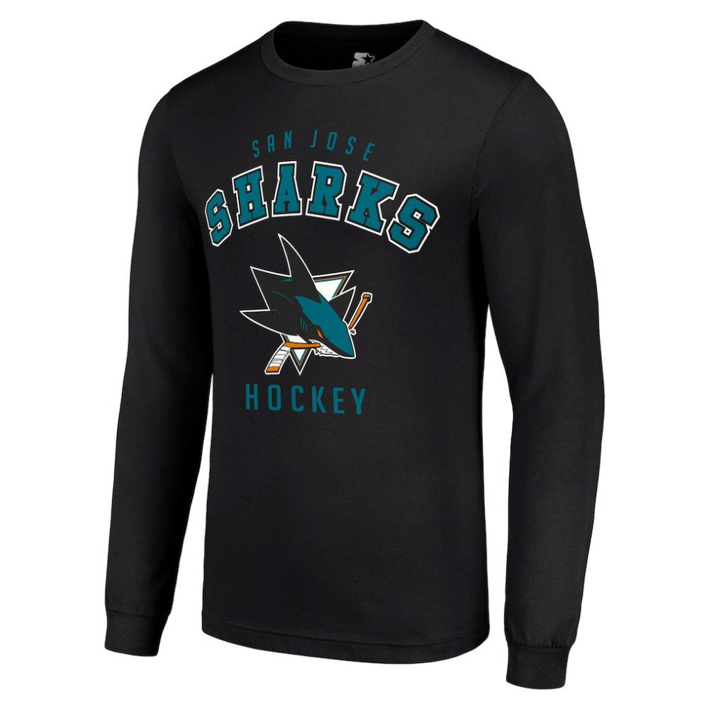San Jose Sharks Starter Logo Long Sleeve T-Shirt Black