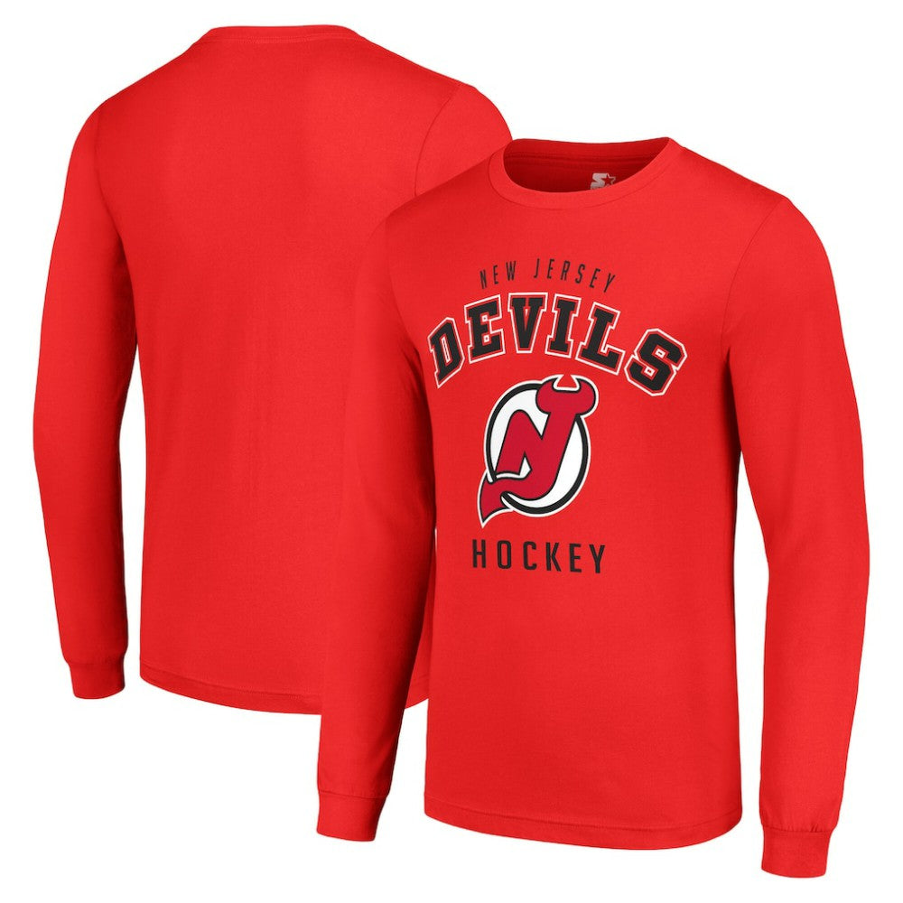 New Jersey Devils Starter Logo Long Sleeve T-Shirt Red
