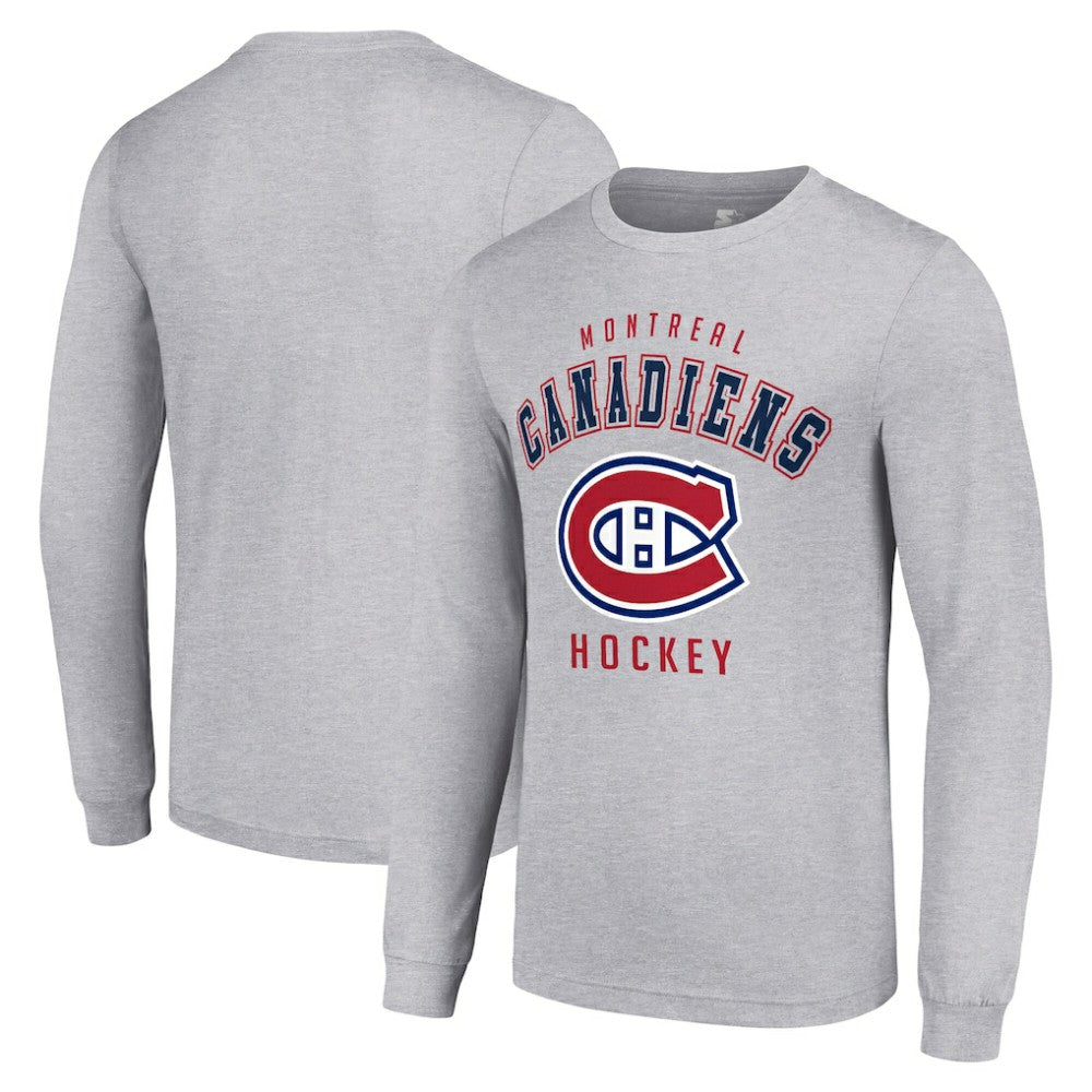 Montreal Canadiens Starter Logo Long Sleeve T-Shirt Heather Gray