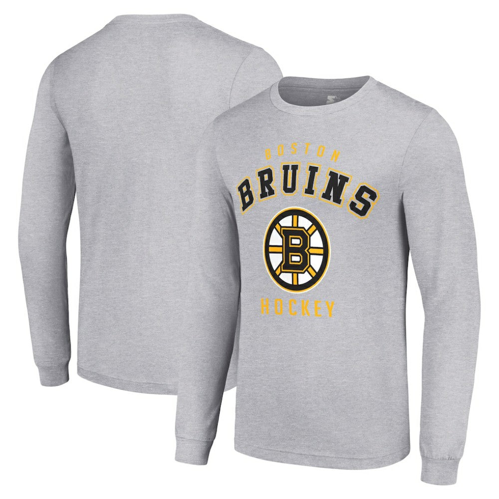 Boston Bruins Starter Logo Long Sleeve T-Shirt Heather Gray