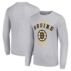 Boston Bruins Starter Logo Long Sleeve T-Shirt Heather Gray