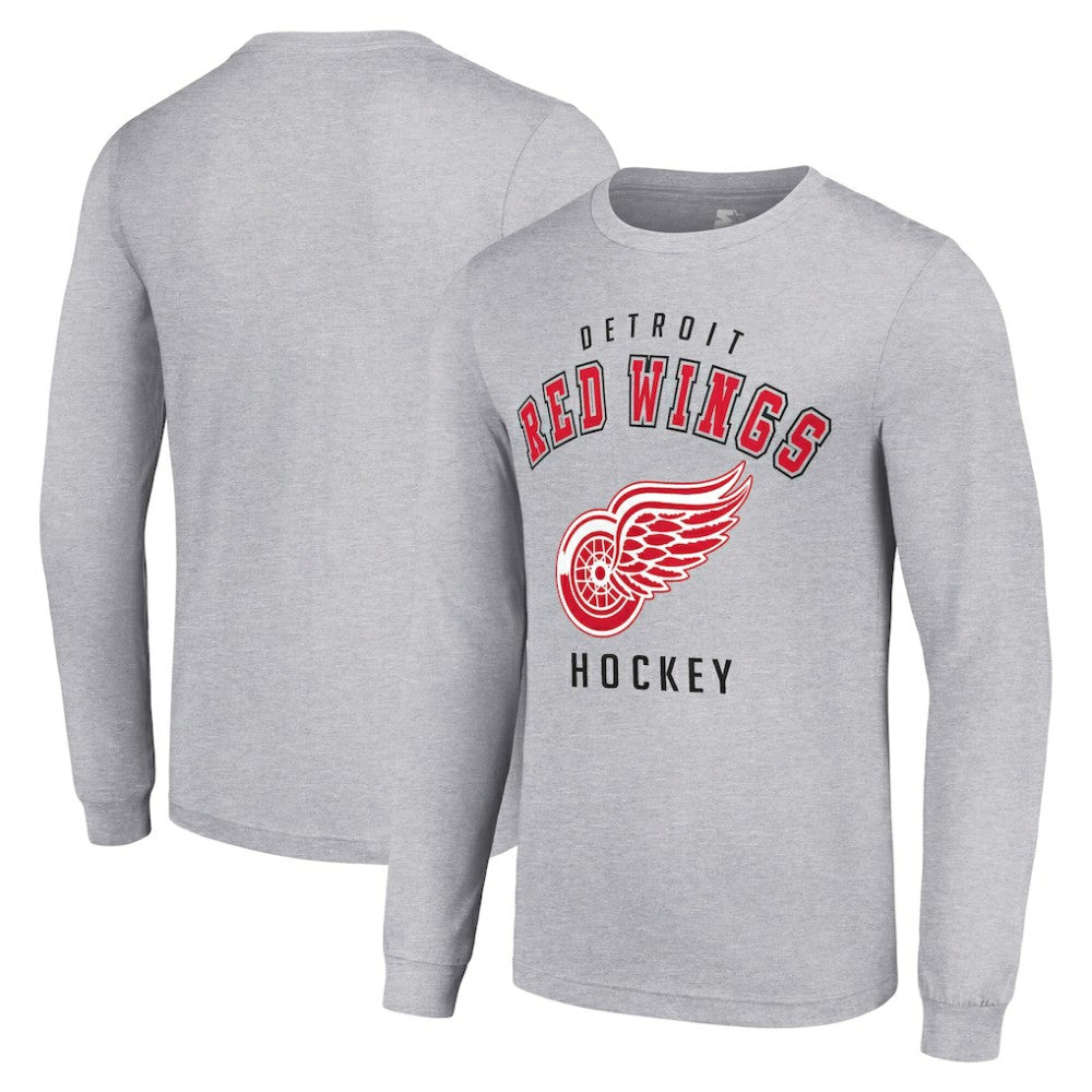 Detroit Red Wings Starter Logo Long Sleeve T-Shirt Heather Gray