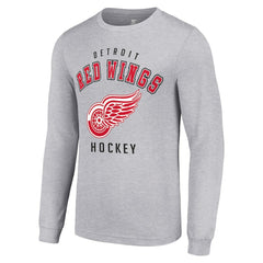 Detroit Red Wings Starter Logo Long Sleeve T-Shirt Heather Gray