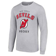 New Jersey Devils Starter Logo Long Sleeve T-Shirt Heather Gray