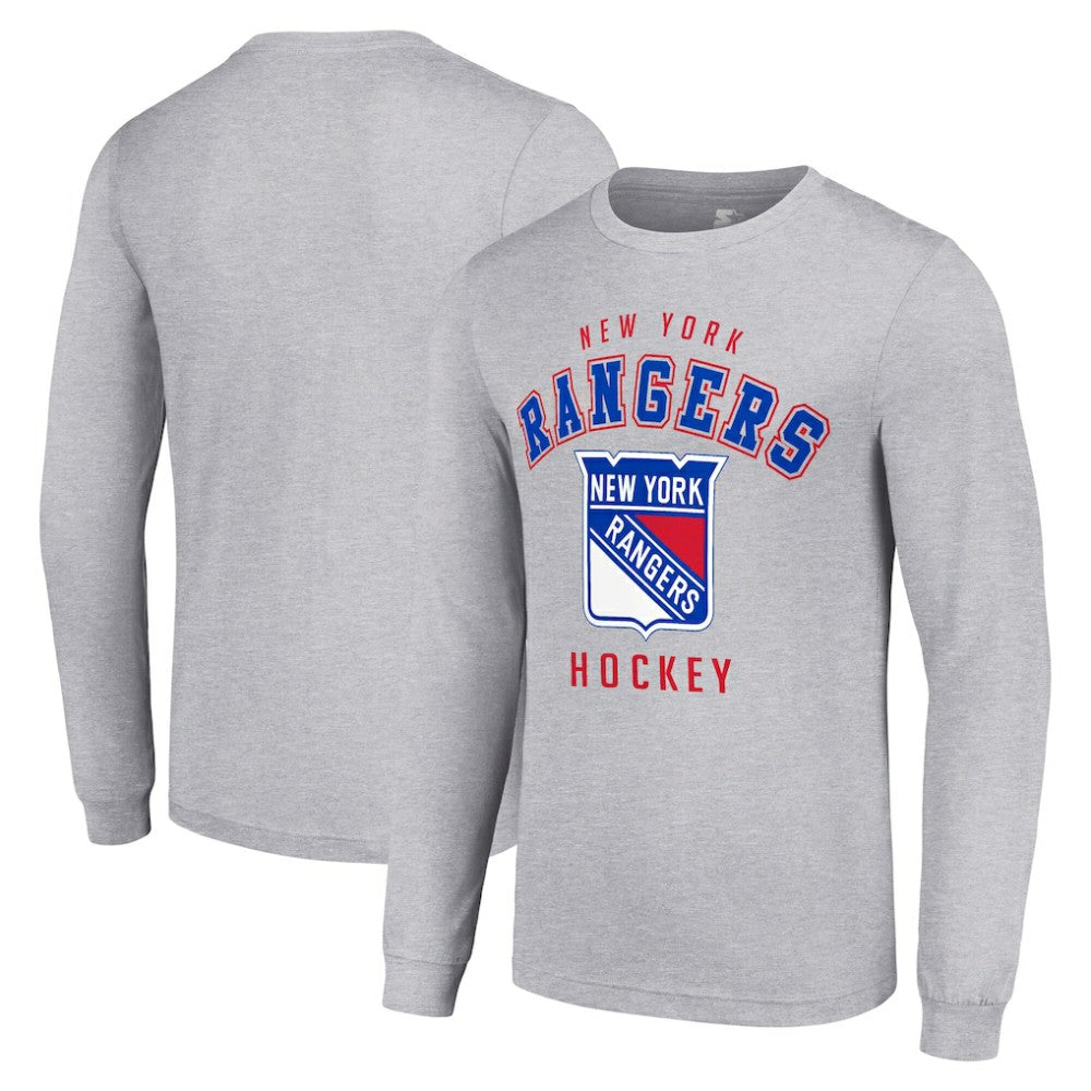 New York Rangers Starter Logo Long Sleeve T-Shirt Heather Gray