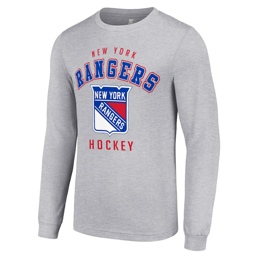 New York Rangers Starter Logo Long Sleeve T-Shirt Heather Gray