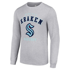 Seattle Kraken Starter Logo Long Sleeve T-Shirt Heather Gray