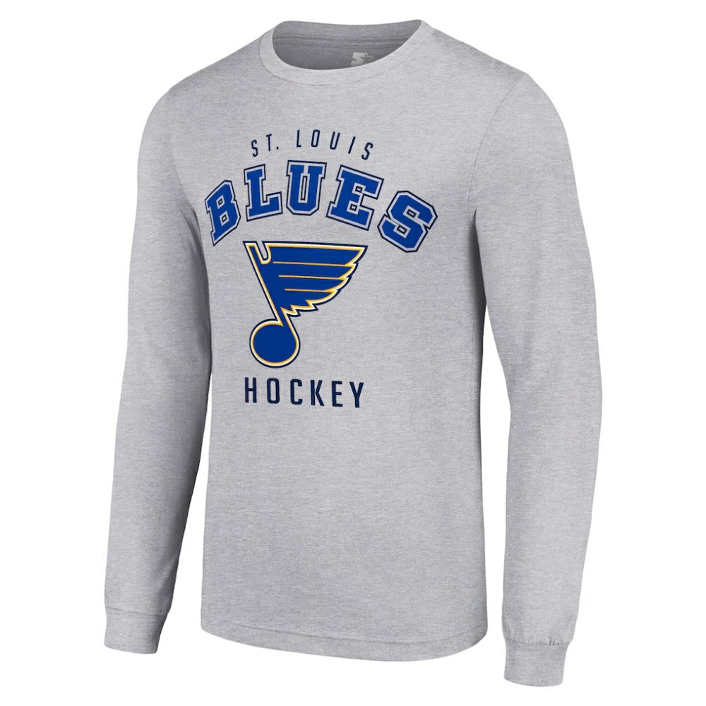 St. Louis Blues Starter Logo Long Sleeve T-Shirt Heather Gray