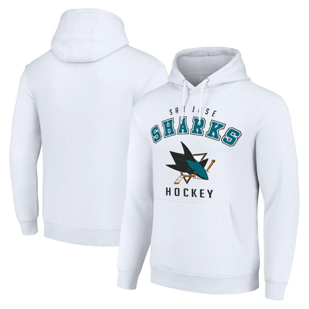 San Jose Sharks Starter Logo Pullover Hoodie White