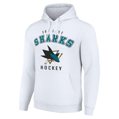 San Jose Sharks Starter Logo Pullover Hoodie White