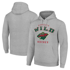 Minnesota Wild Starter Logo Pullover Hoodie Heather Gray