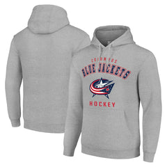 Columbus Blue Jackets Starter Logo Pullover Hoodie Heather Gray
