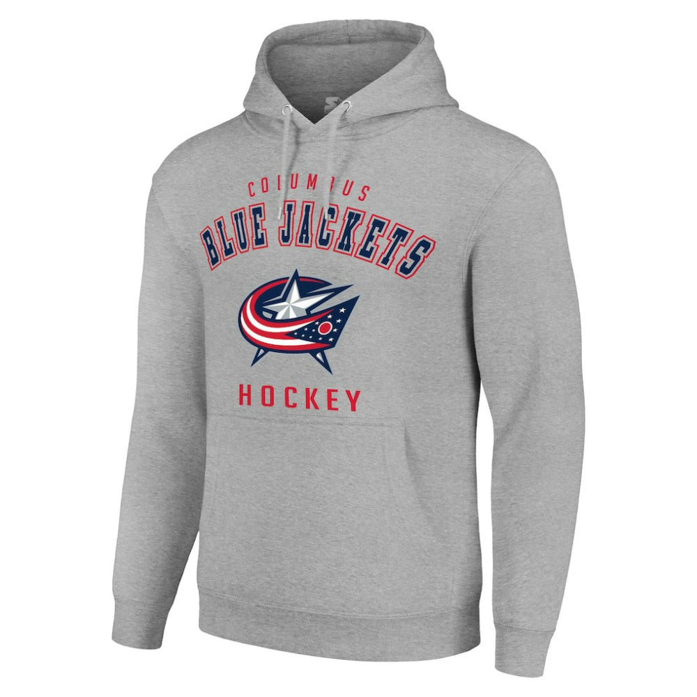 Columbus Blue Jackets Starter Logo Pullover Hoodie Heather Gray