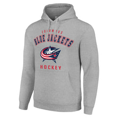Columbus Blue Jackets Starter Logo Pullover Hoodie Heather Gray
