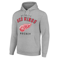 Detroit Red Wings Starter Logo Pullover Hoodie Heather Gray