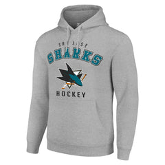 San Jose Sharks Starter Logo Pullover Hoodie Heather Gray