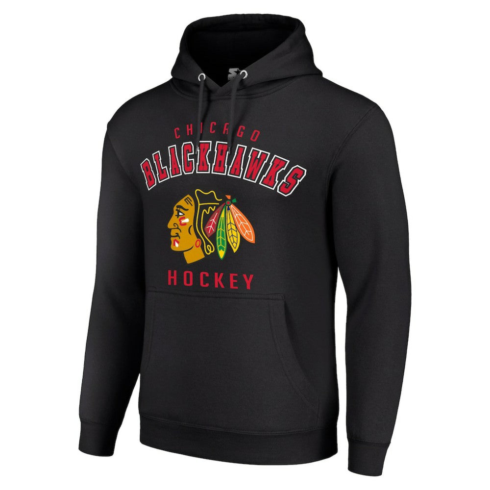 Chicago Blackhawks Starter Logo Pullover Hoodie Black