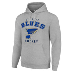 St. Louis Blues Starter Logo Pullover Hoodie Heather Gray