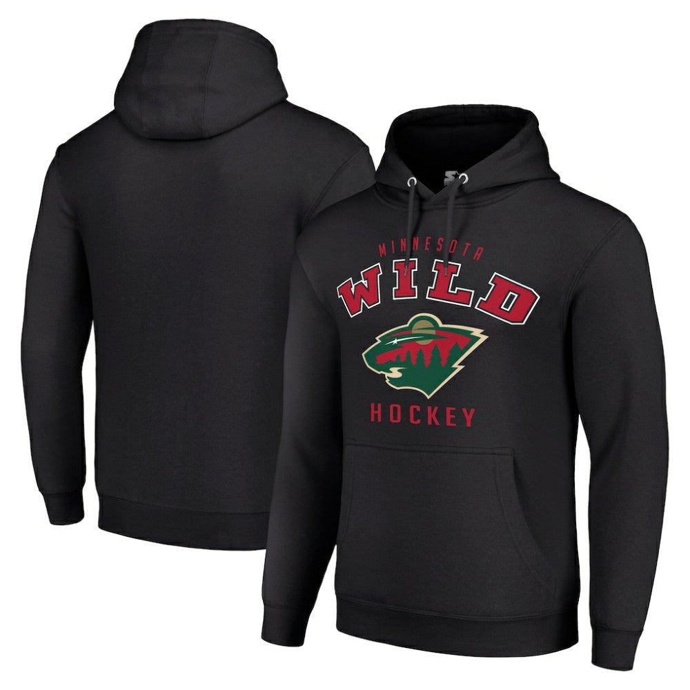 Minnesota Wild Starter Logo Pullover Hoodie Black