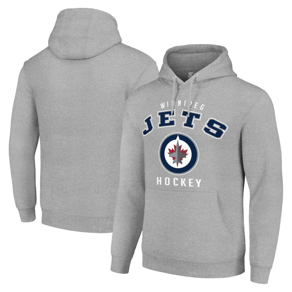 Winnipeg Jets Starter Logo Pullover Hoodie Heather Gray