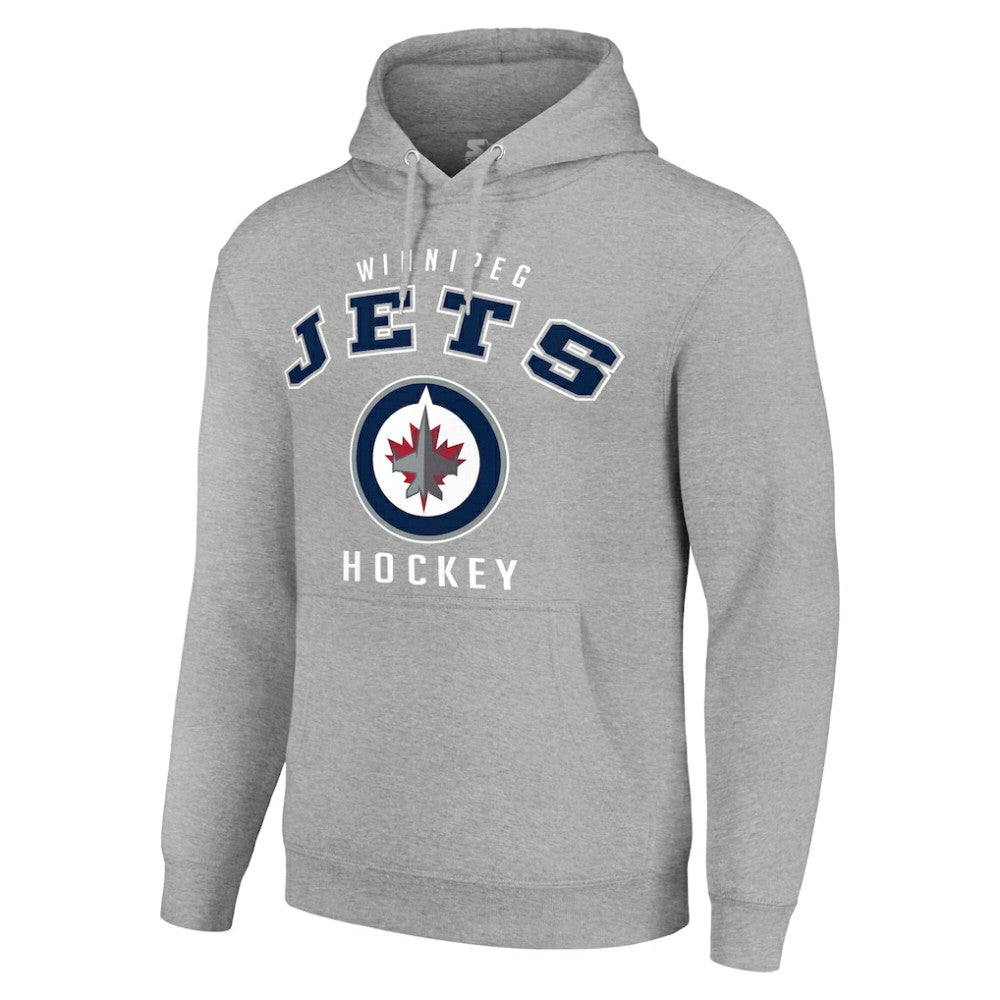 Winnipeg Jets Starter Logo Pullover Hoodie Heather Gray