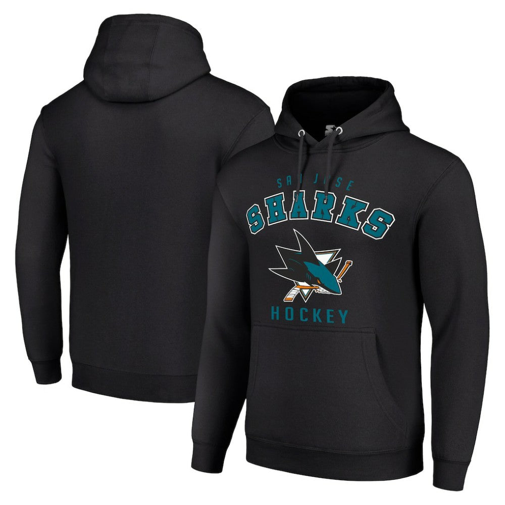 San Jose Sharks Starter Logo Pullover Hoodie Black