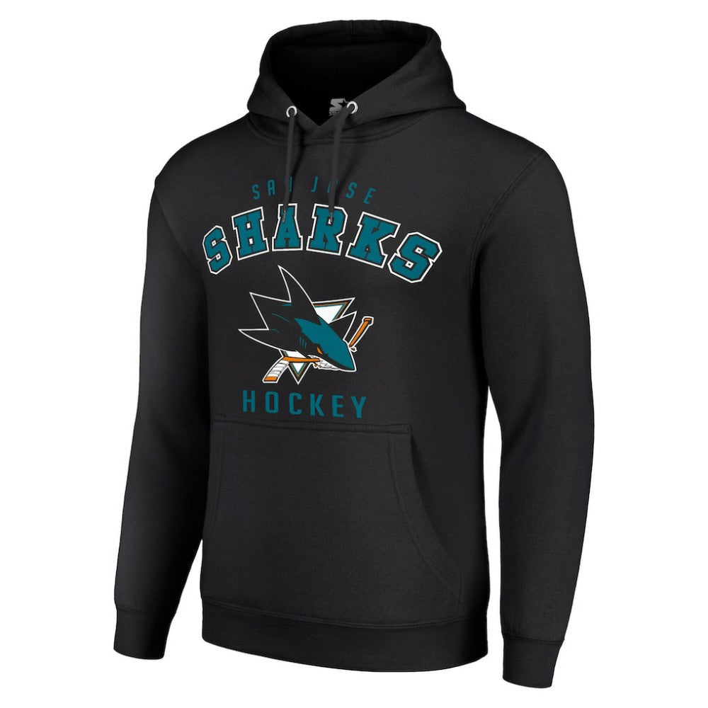 San Jose Sharks Starter Logo Pullover Hoodie Black