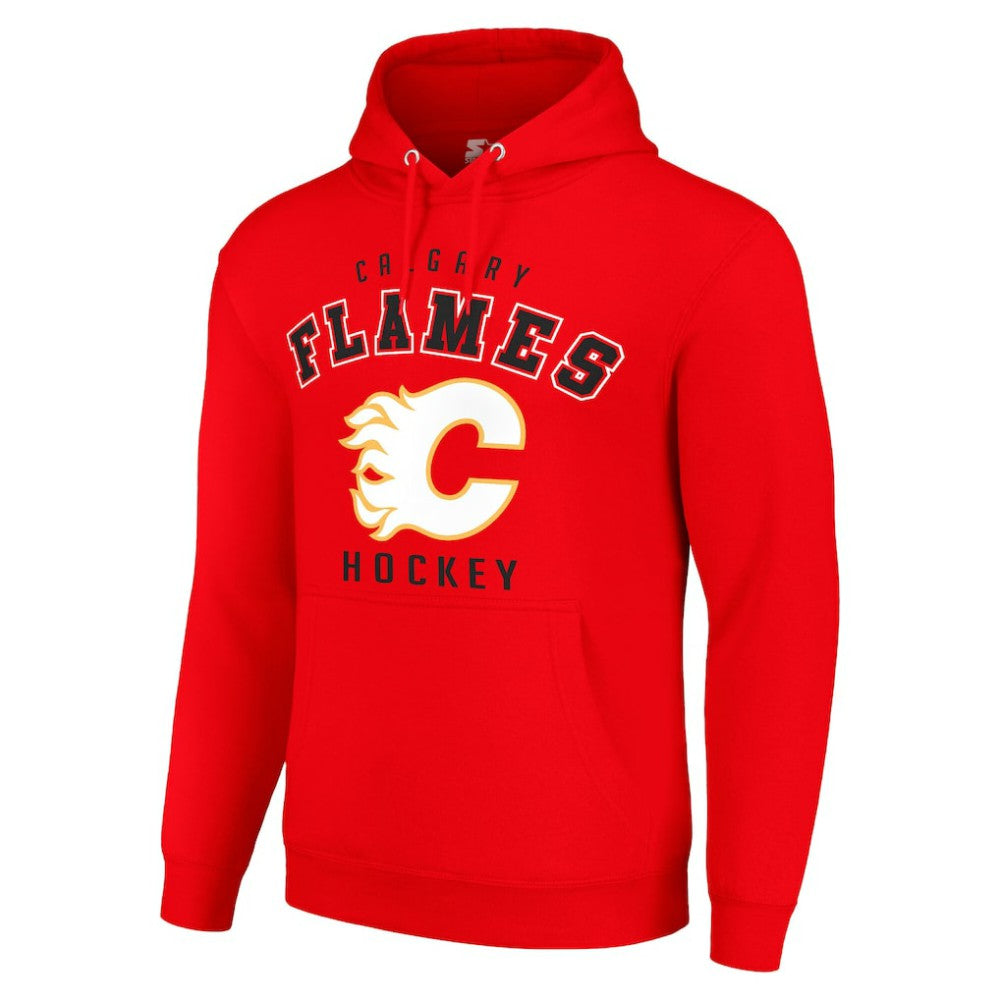 Calgary Flames Starter Logo Pullover Hoodie Red