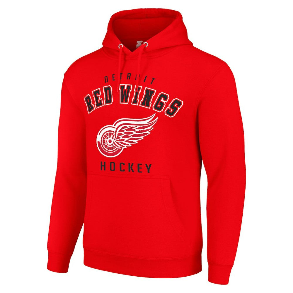 Detroit Red Wings Starter Logo Pullover Hoodie Red